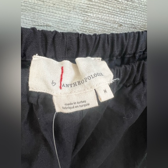 NWT new medium Anthropologie linen tap shorts black flouncy - Picture 6 of 15